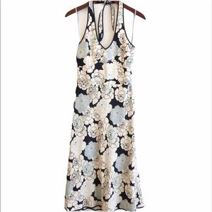 J CREW Silk Halter Back Floral Dress SZ 4